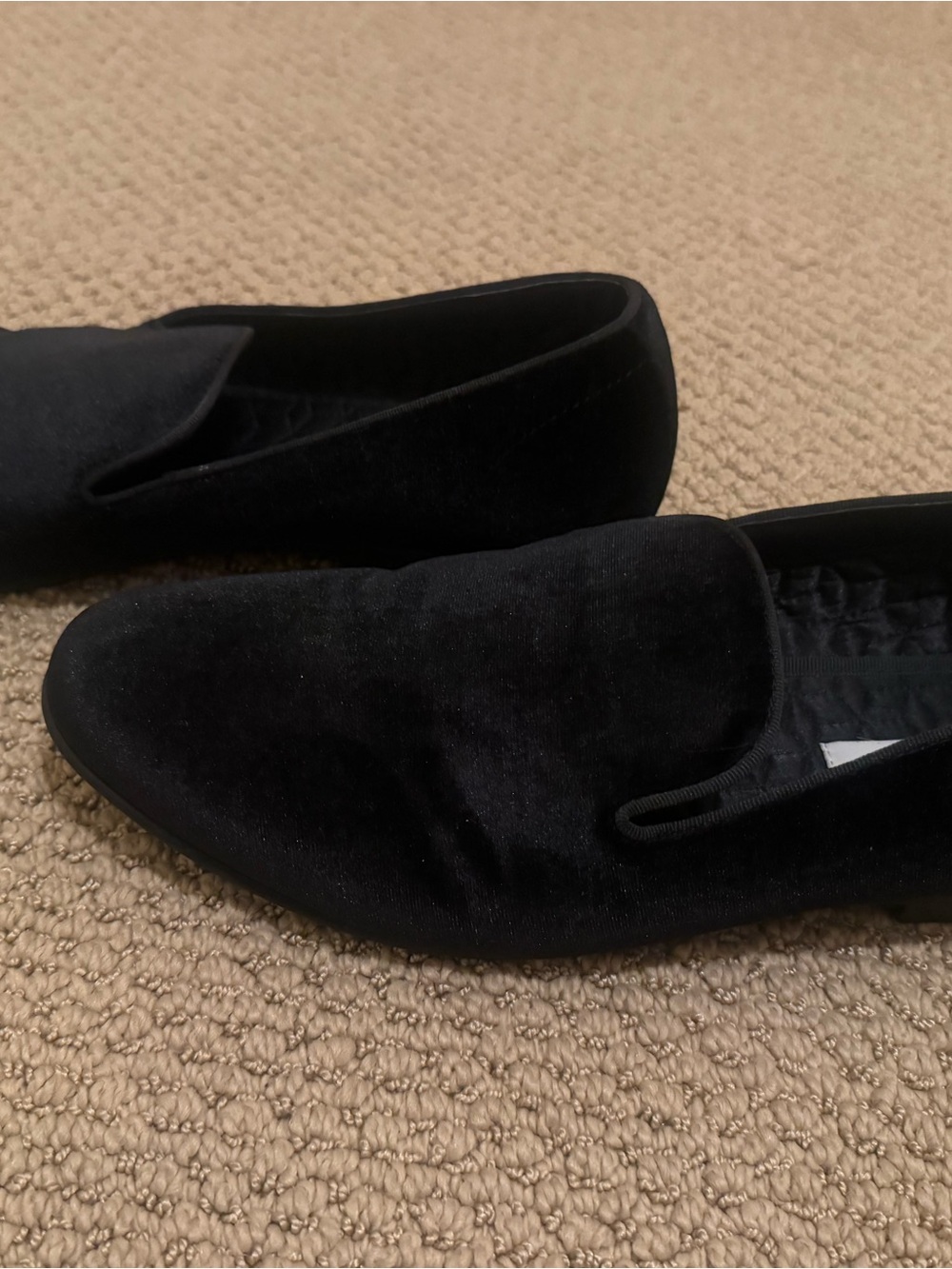 Steve Madden Black Velvet Slip-On Loafers